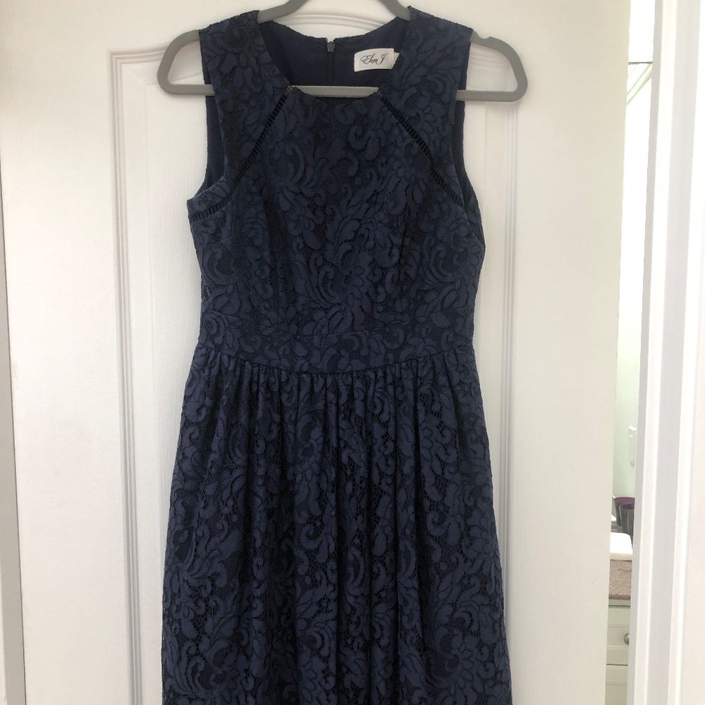 Eliza J Lacy Dark Blue Floral Dress